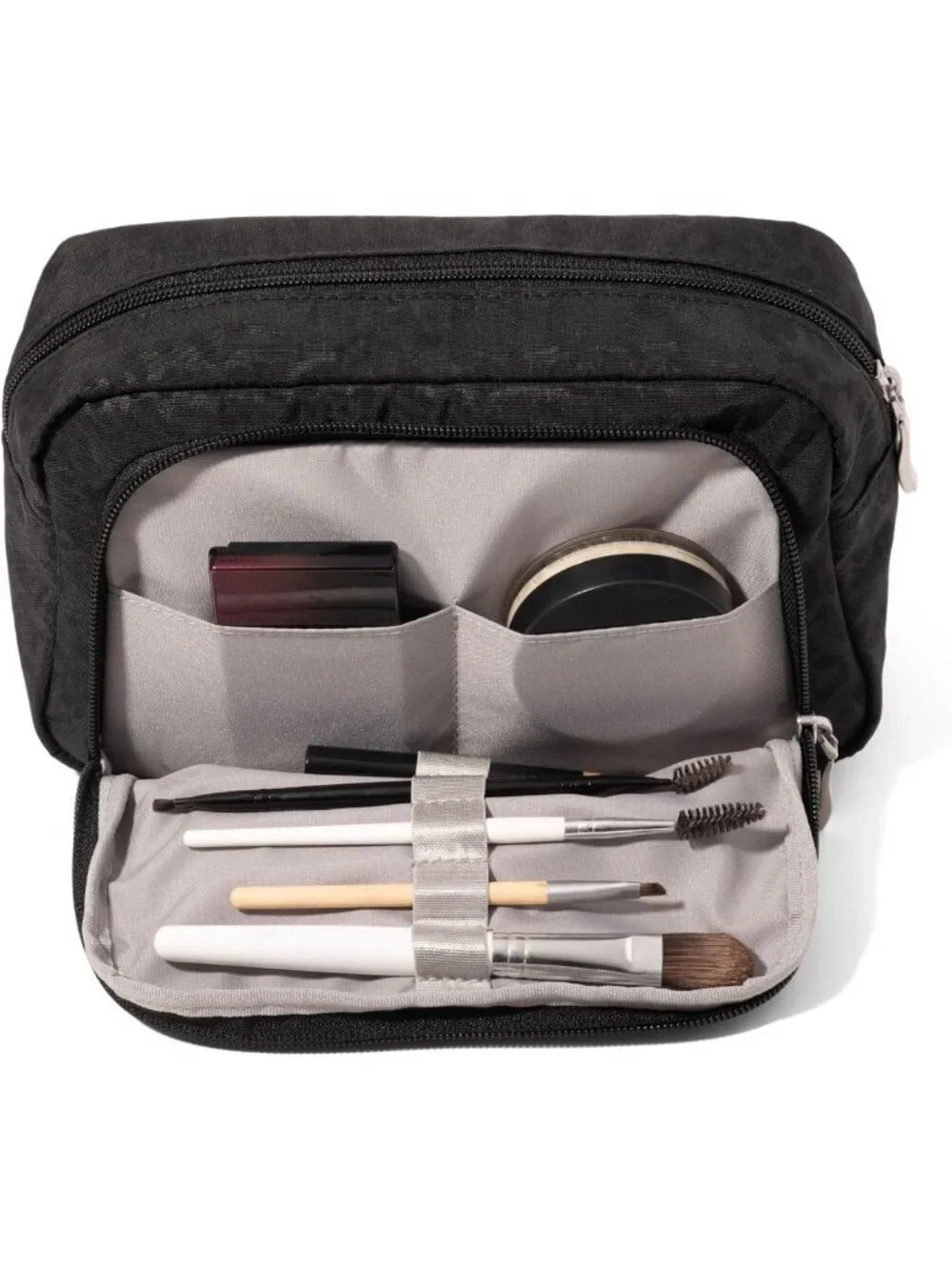 Lightweight Travel Makeup Bag with Brush Organizer - 9.4